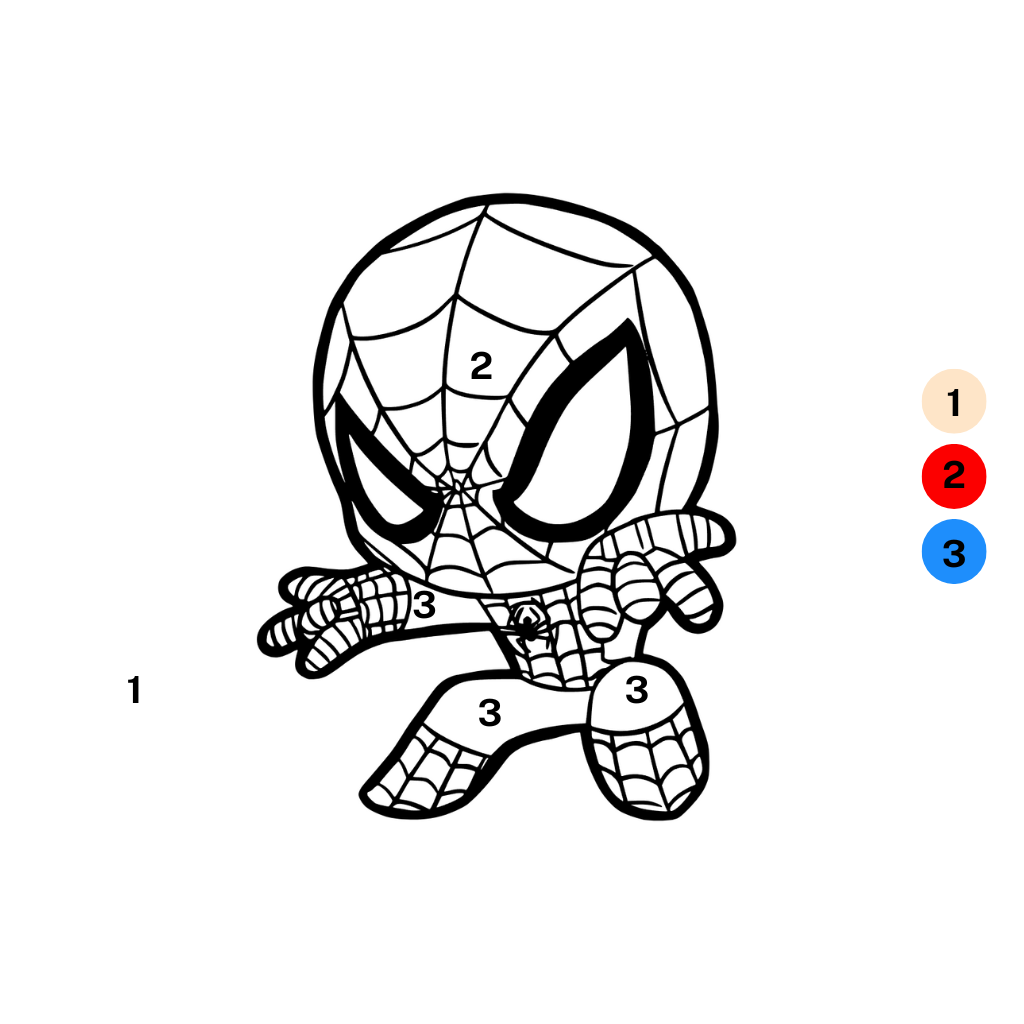 Coloriage Spiderman mignon pour Colorier