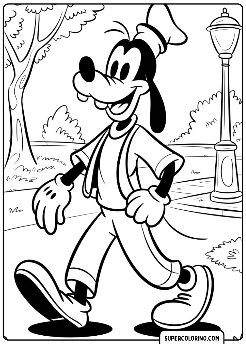 Goofy, der lustige Disney-Hund, Malvorlage