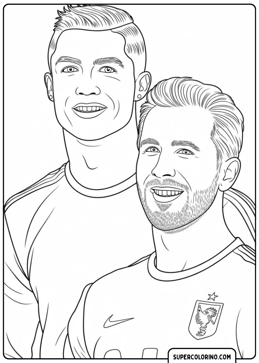 Ronaldo et Harry Kane sur le terrain