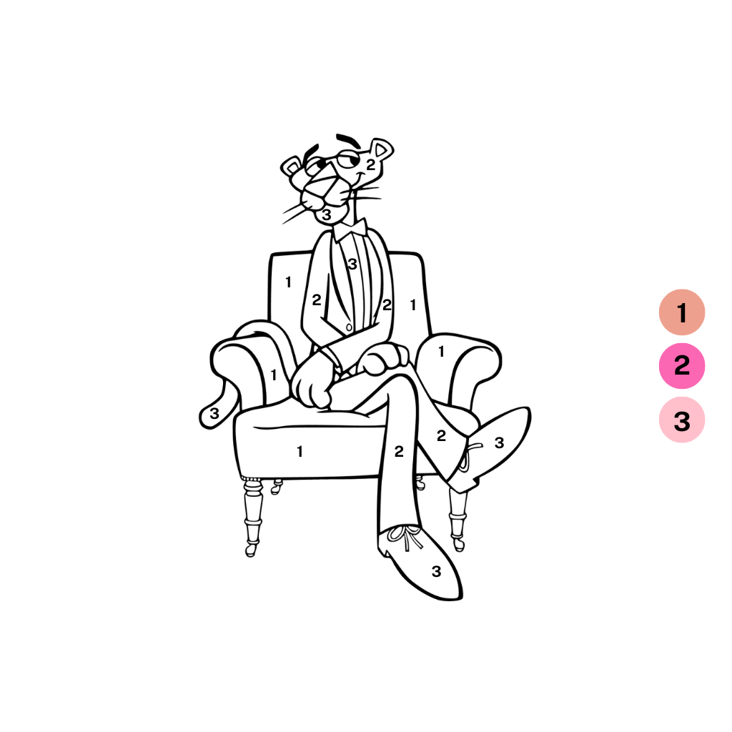 Coloriage - Panthère rose mignonne