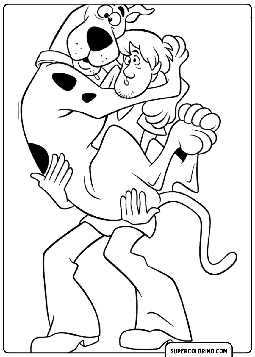 Scooby-Doo mit Shaggy, Malvorlage