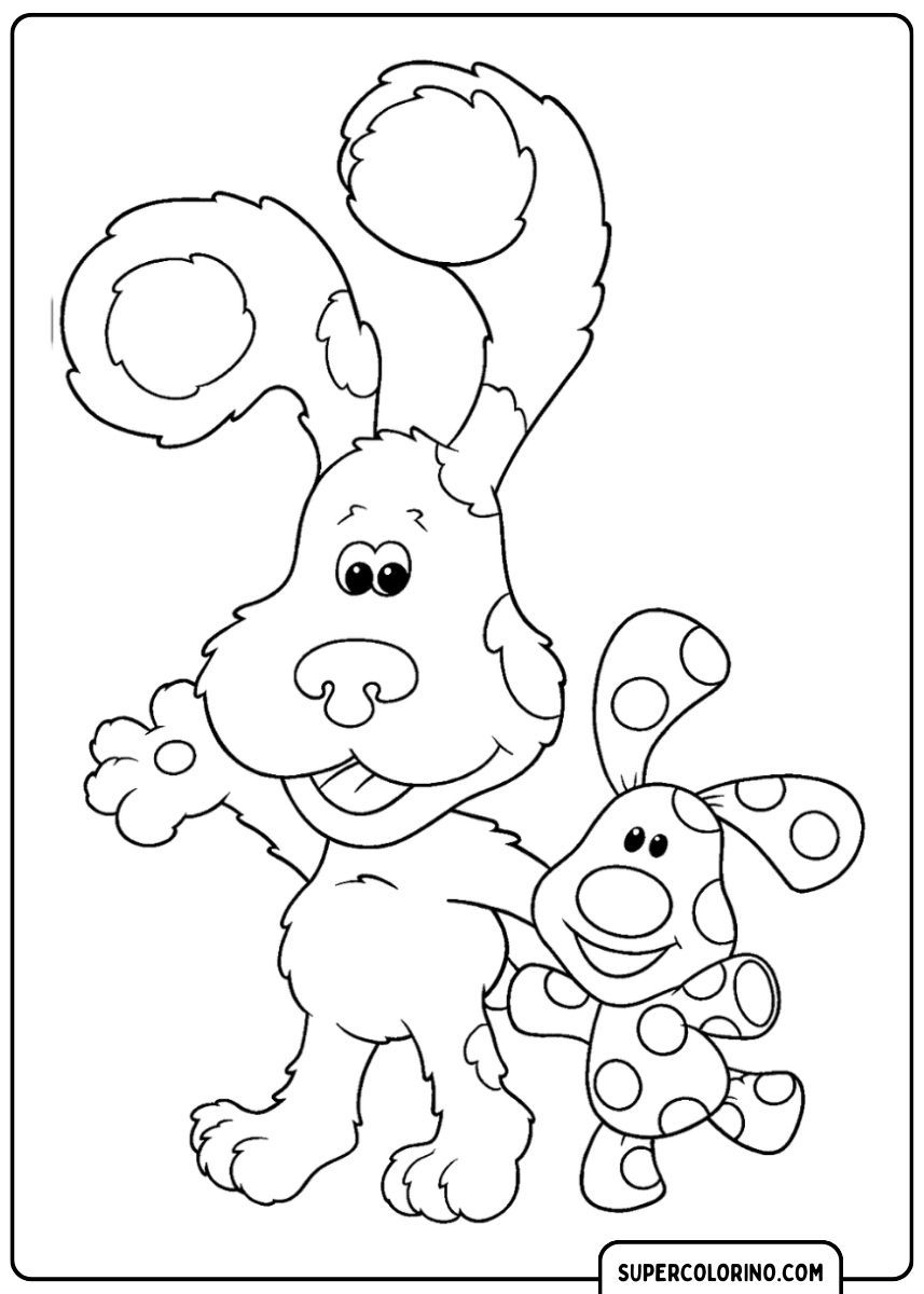 Malvorlage von Blue, dem süßen Hund aus der Blue's Clues-Serie.