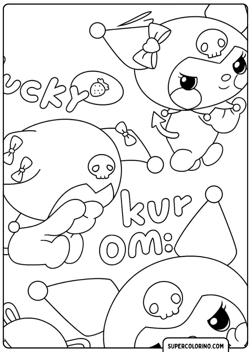 Malvorlage der Figur Kuromi aus Sanrio.