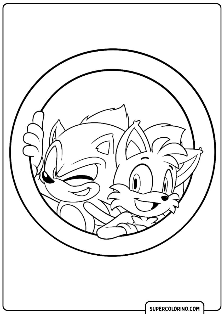 Sonic et Tails sourient en cercle.