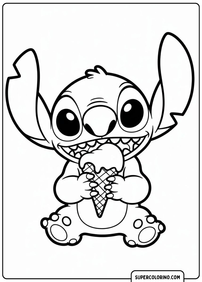 Stitch genießt leckeres Eis