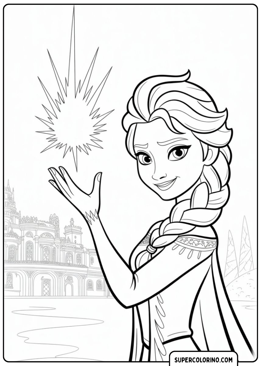 Elsa nutzt ihre Eiskräfte.