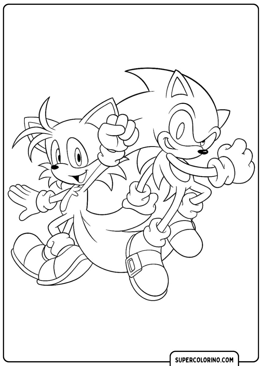 Sonic et Tails dans une pose amicale.