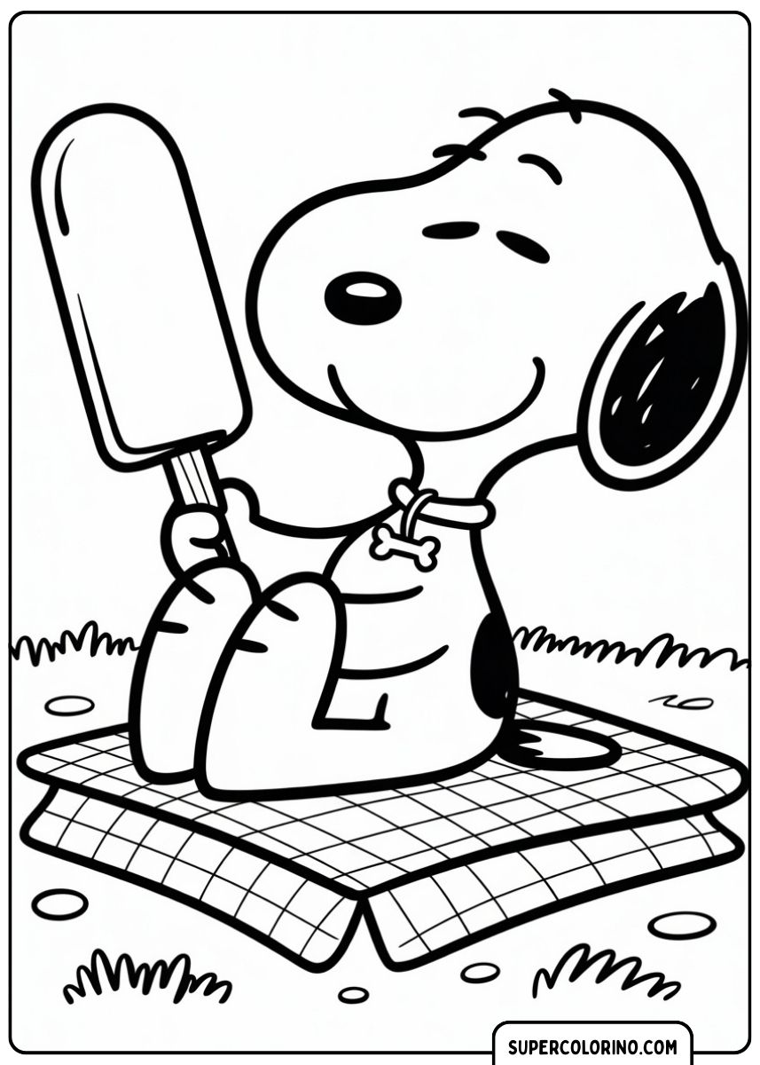 Snoopy isst süßes Eis