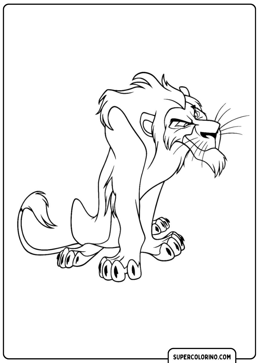 Ausmalbild: Wilder Löwe