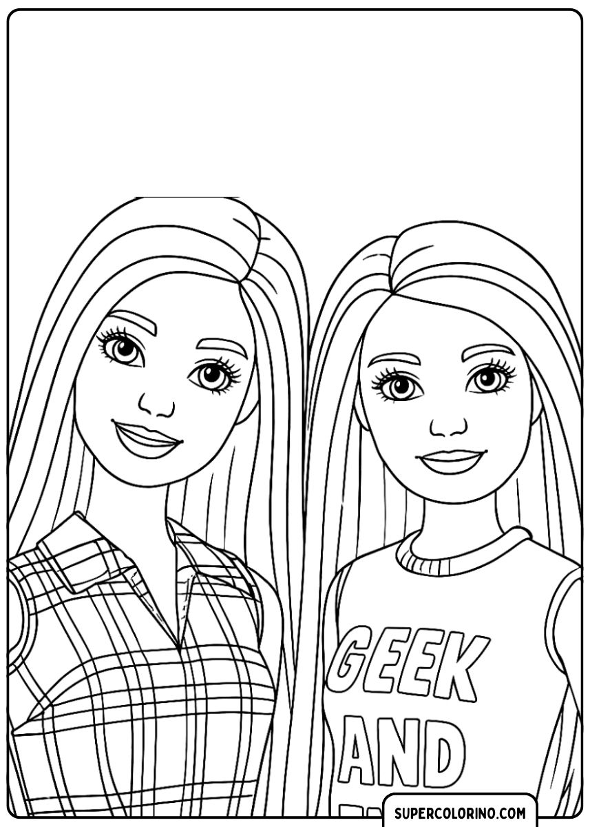 Barbie met haar lachende vrienden
