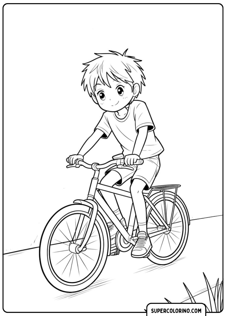 Un enfant faisant du vélo.