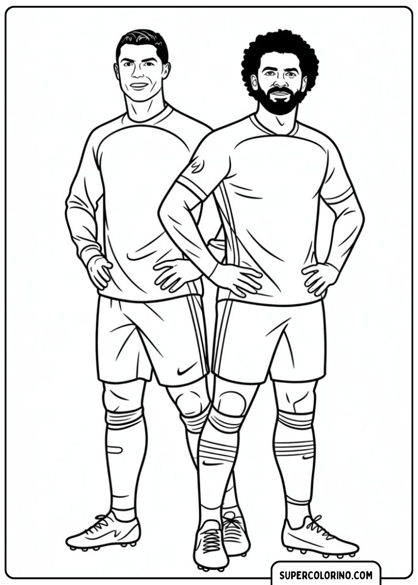 Ronaldo et Mohamed Salah sur le terrain