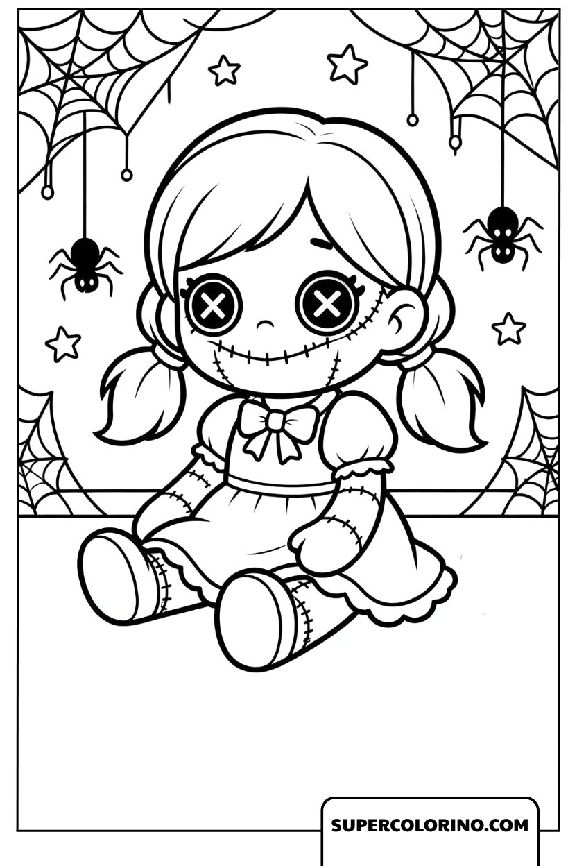 Mysteriöse Halloween-Puppe zum Ausmalen