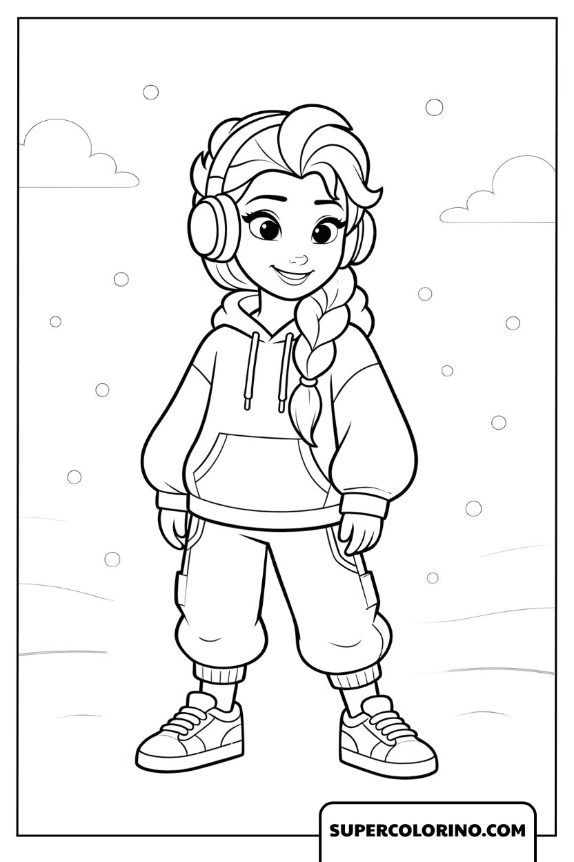 Ausmalbild Elsa Dynamic