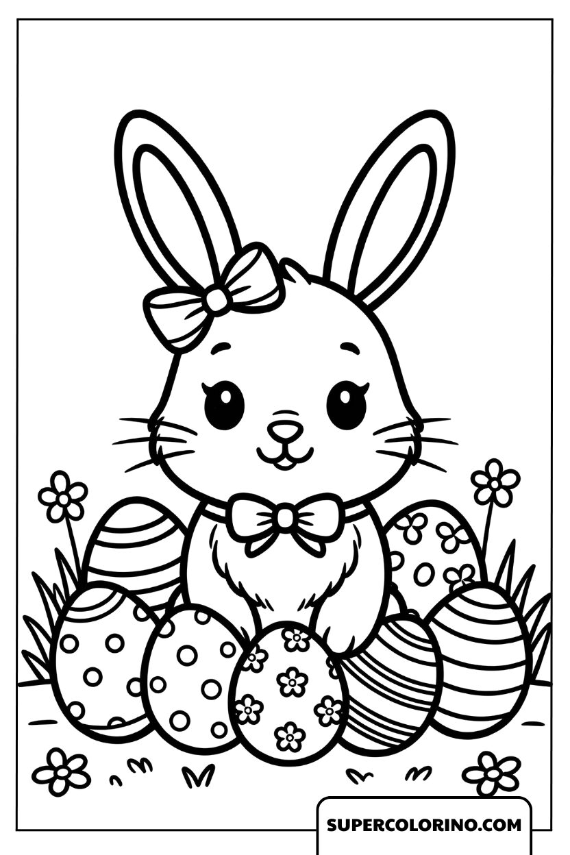 Osterhasen mit Eiern färben
