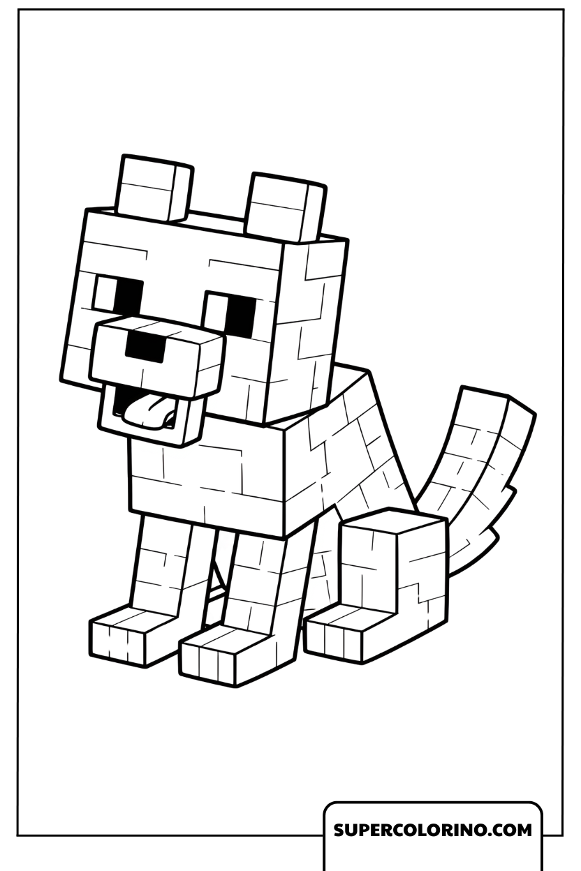 Minecraft Niedliche Wolf-Zeichnungen