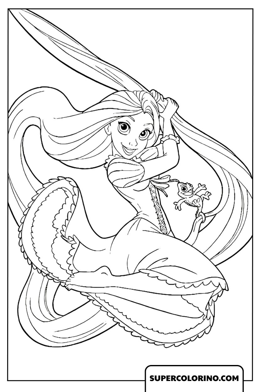 Dessins Raiponce Danse des Cheveux d'Or