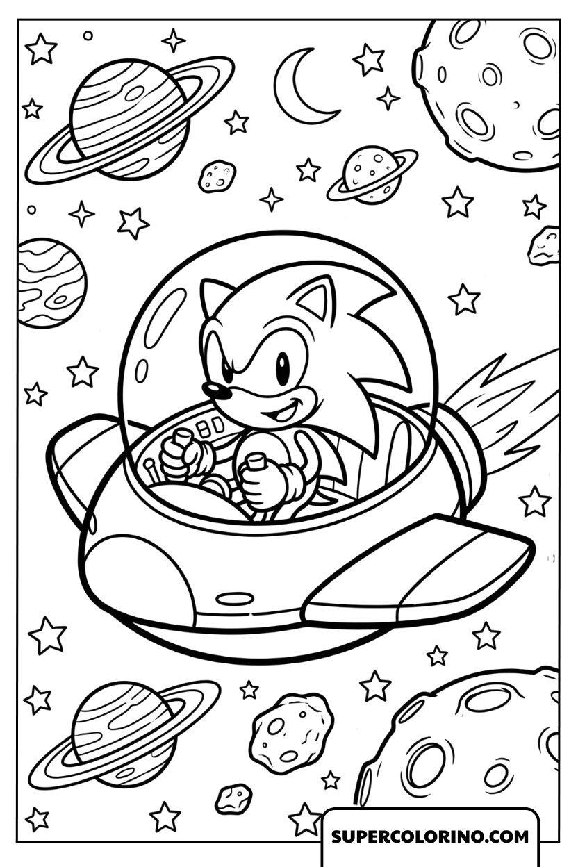 Dessins Sonic dans l'espace