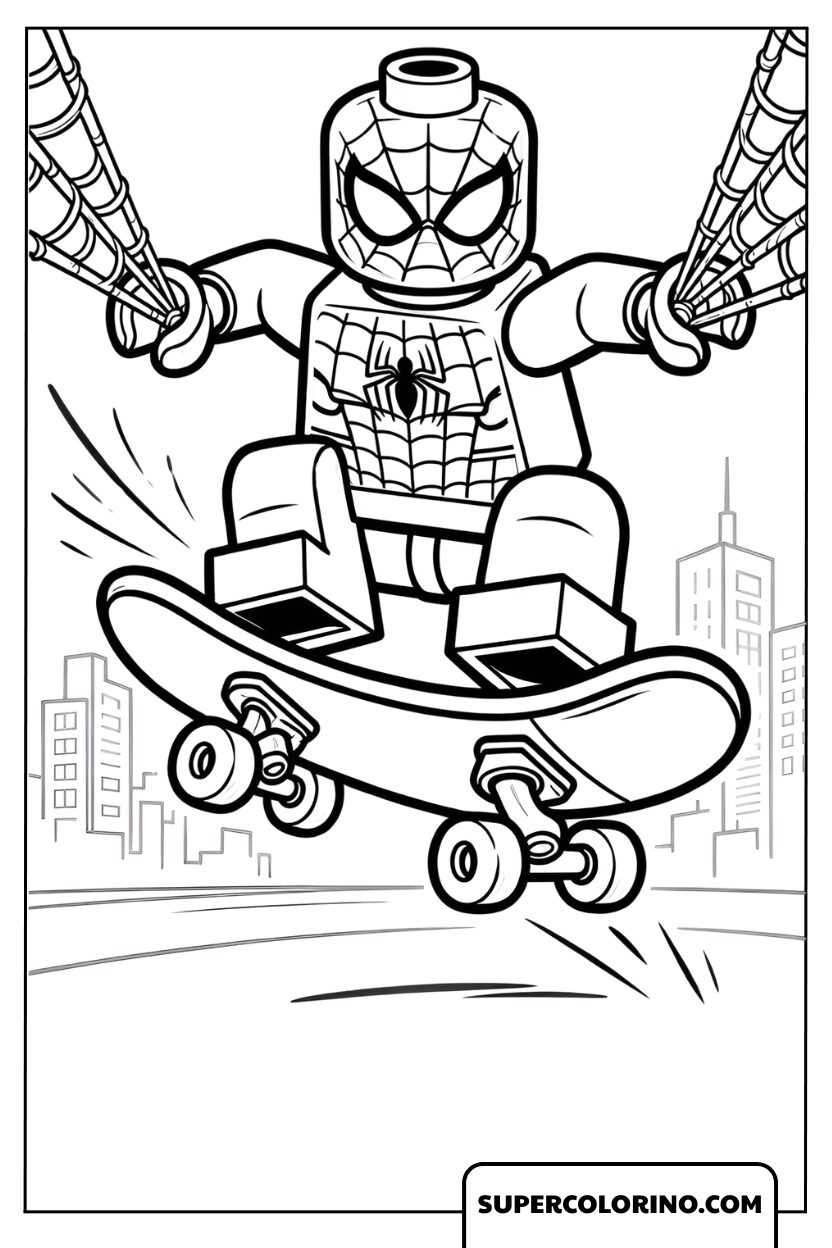 Dessins de Spiderman sur le skateboard