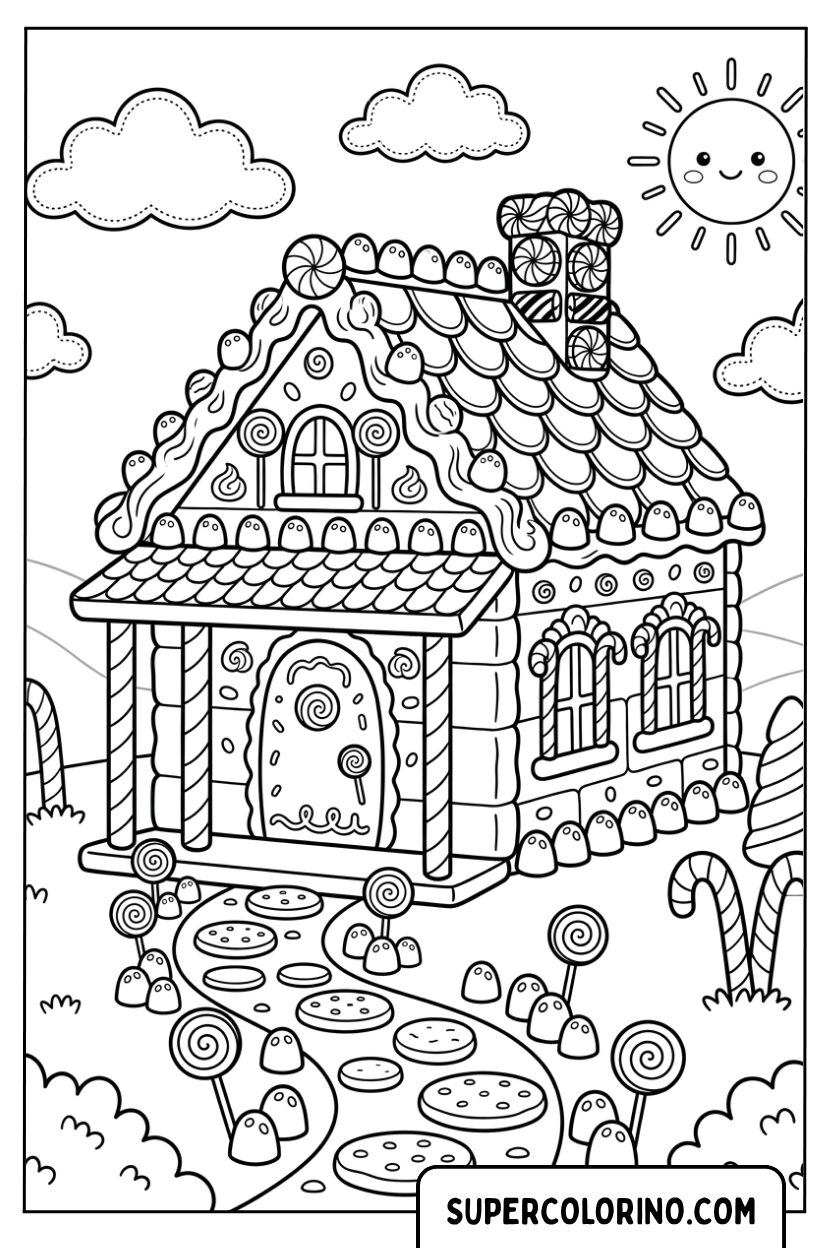 Disegni di una dolce casa di marzapane
