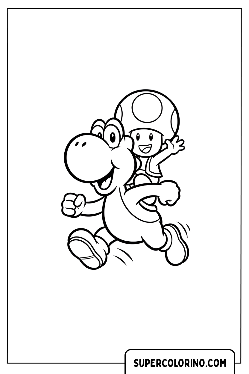 Kleurplaat Pad op Yoshi