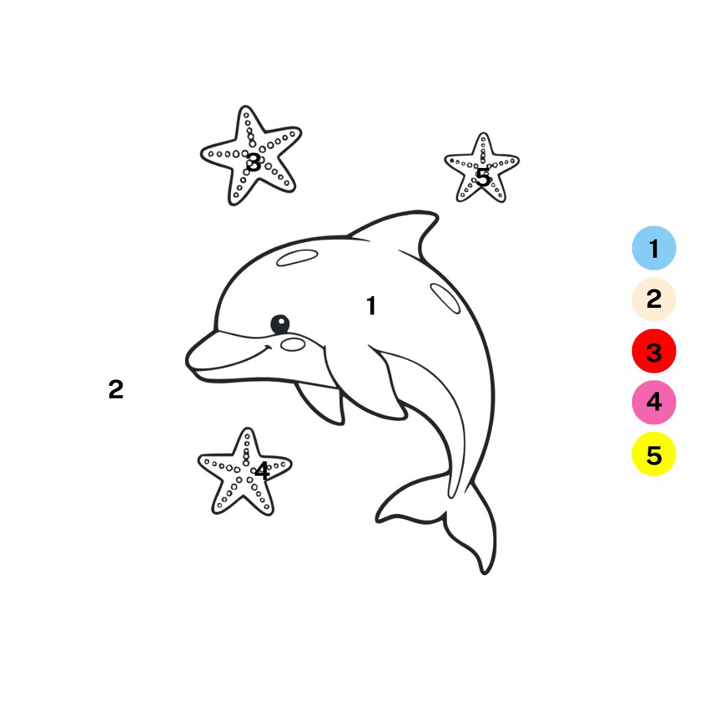Coloriages de dauphins mignons
