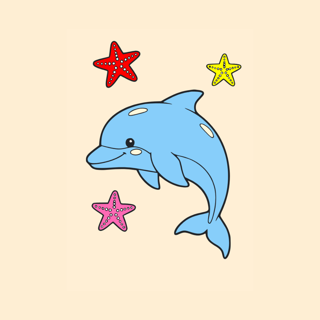 Coloriages de dauphins mignons