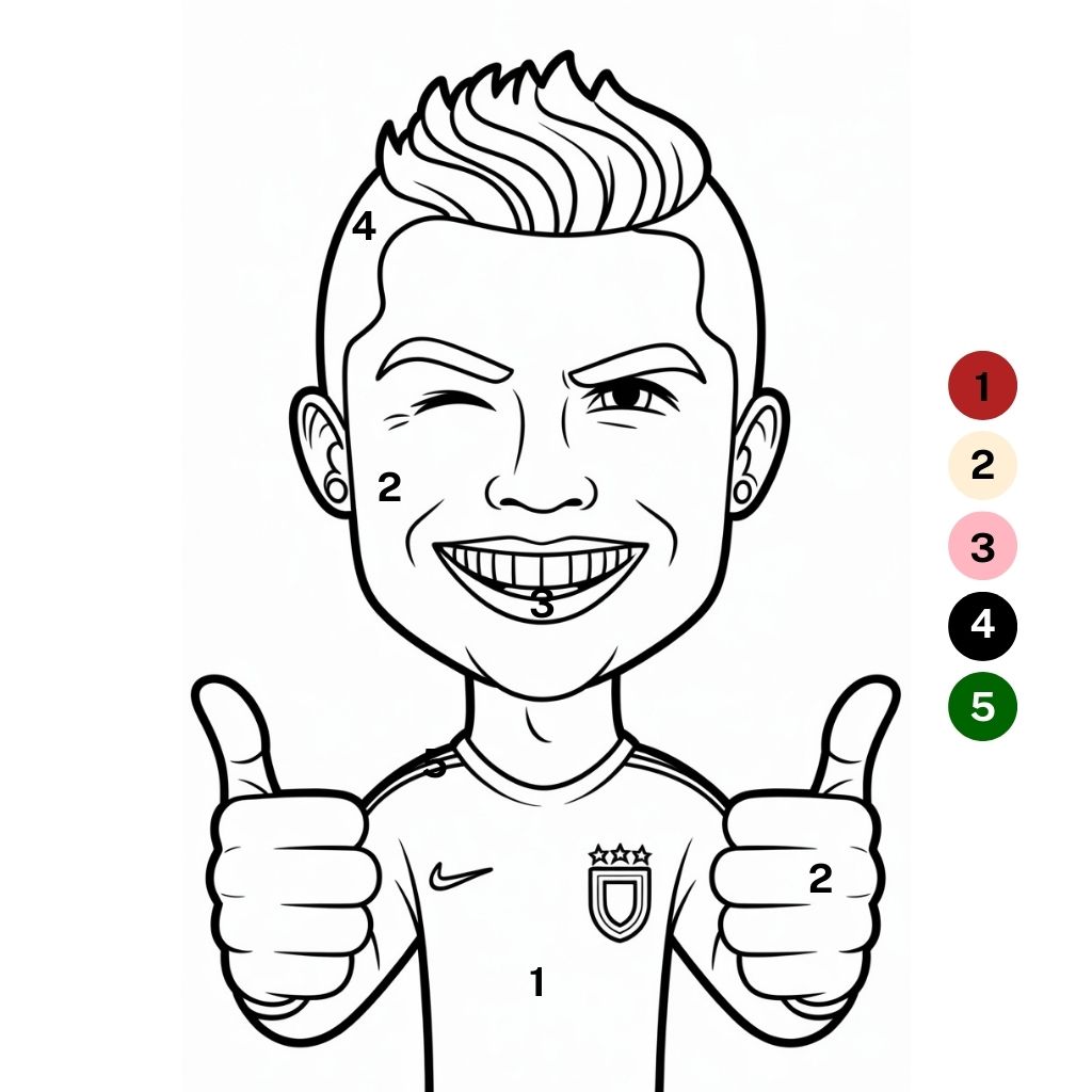 Coloriages du footballeur Ronaldo