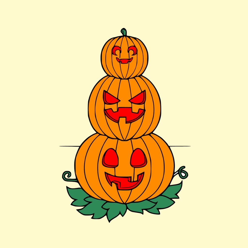 Disegni da colorare di zucche di Halloween