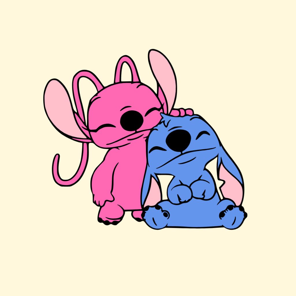 Leuke Stitch en Angel kleurplaten