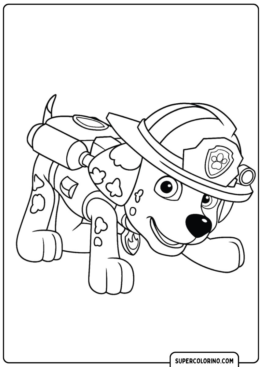 Coloriage PAW Patrol : Marshall le pompier rampant.