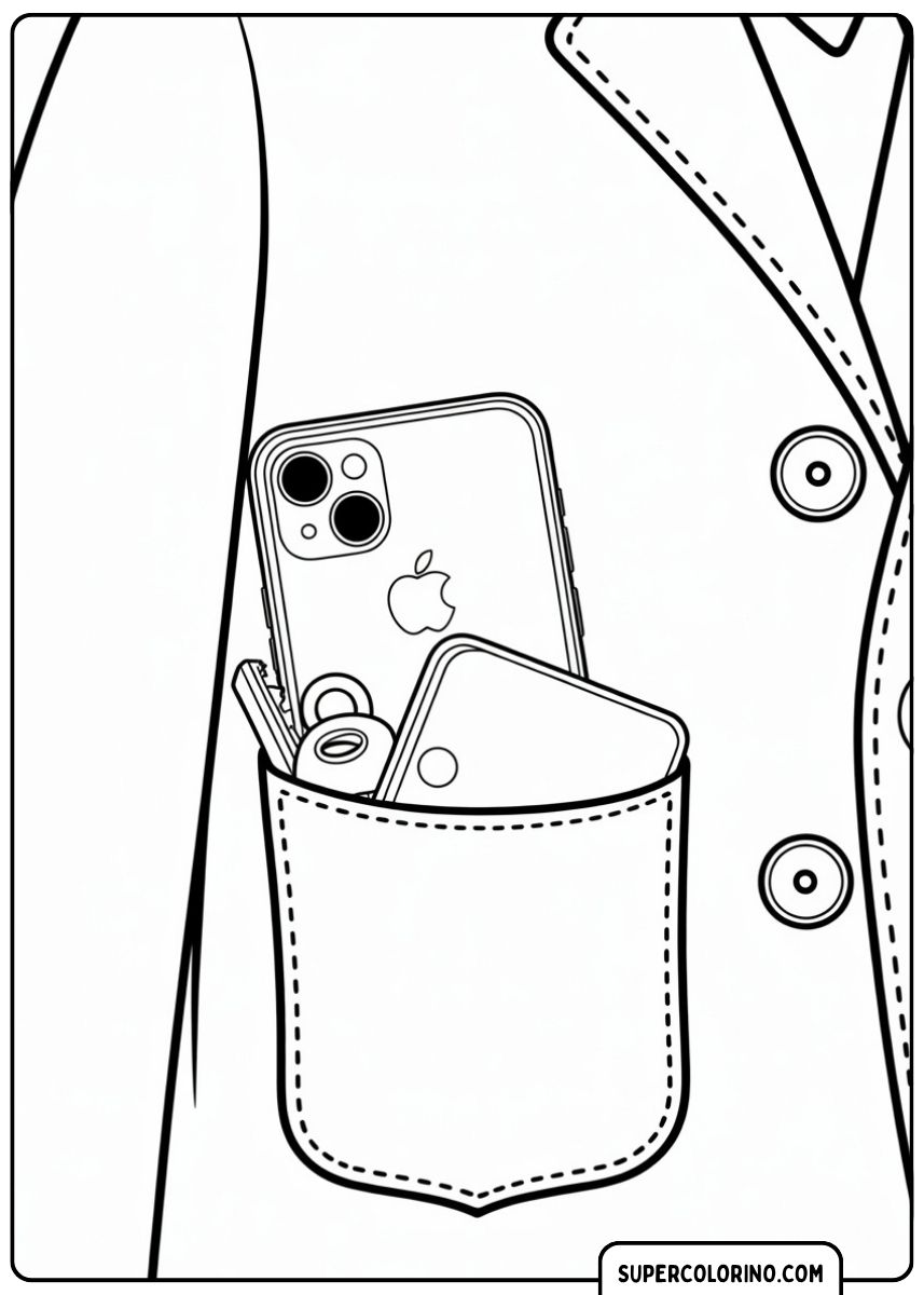 iPhone und Schlüssel in einer Jackentasche.
