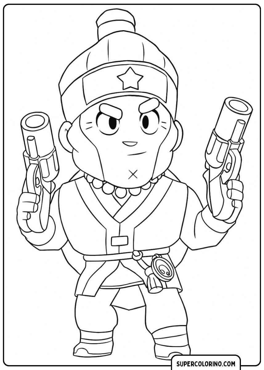 Image coloriée de Brock en costume traditionnel, avec deux lance-roquettes.