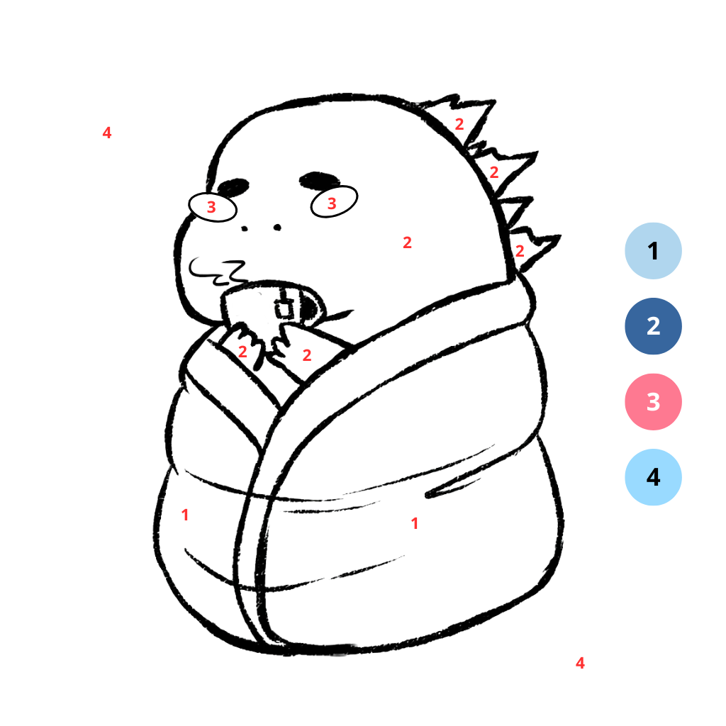 Colora con i numeri Godzilla
