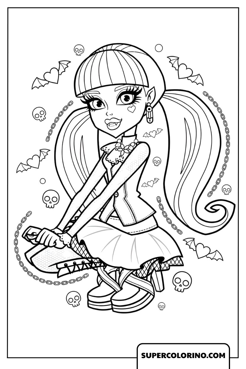 Kleurplaat Draculaura Monster High