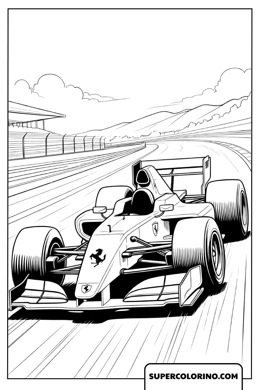 Kleurplaten Ferrari Formule 1 Snelheid
