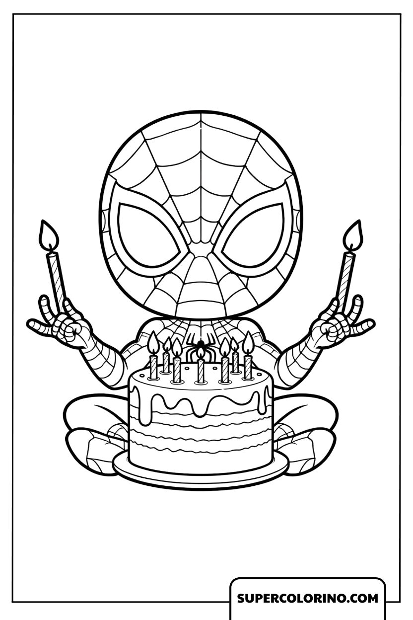 Spiderman-Geburtstagsparty zum Ausmalen