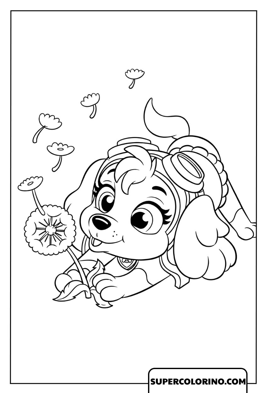 Color sweet Skye de Paw Patrol avec pomme de douche