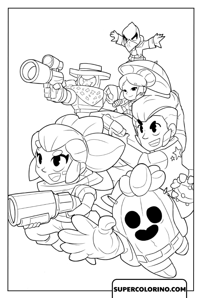Colorez la puissante équipe Brawl Stars dans une bataille épique