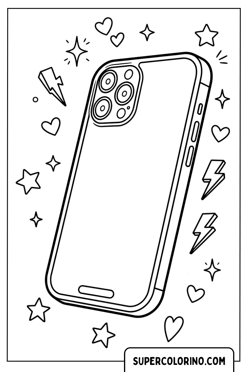 Colorare un moderno smartphone iPhone con tre fotocamere