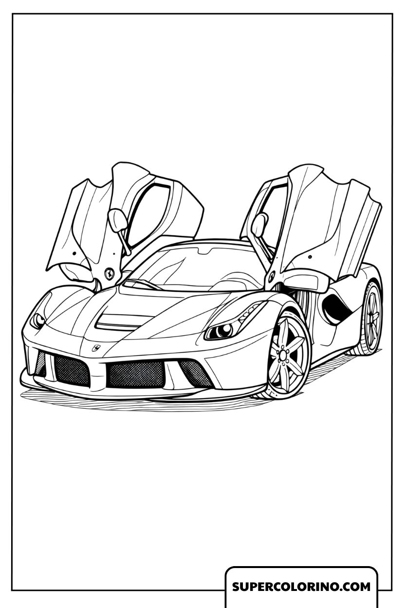Ferrari Supercar-tekeningen met vleugeldeuren