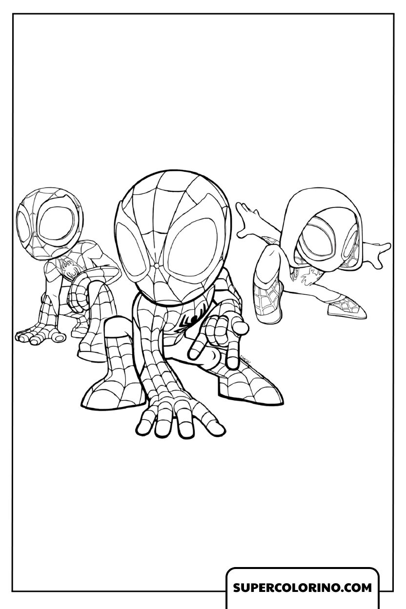 Zeichnungen Trio Spidey Ghost-Spider und Miles