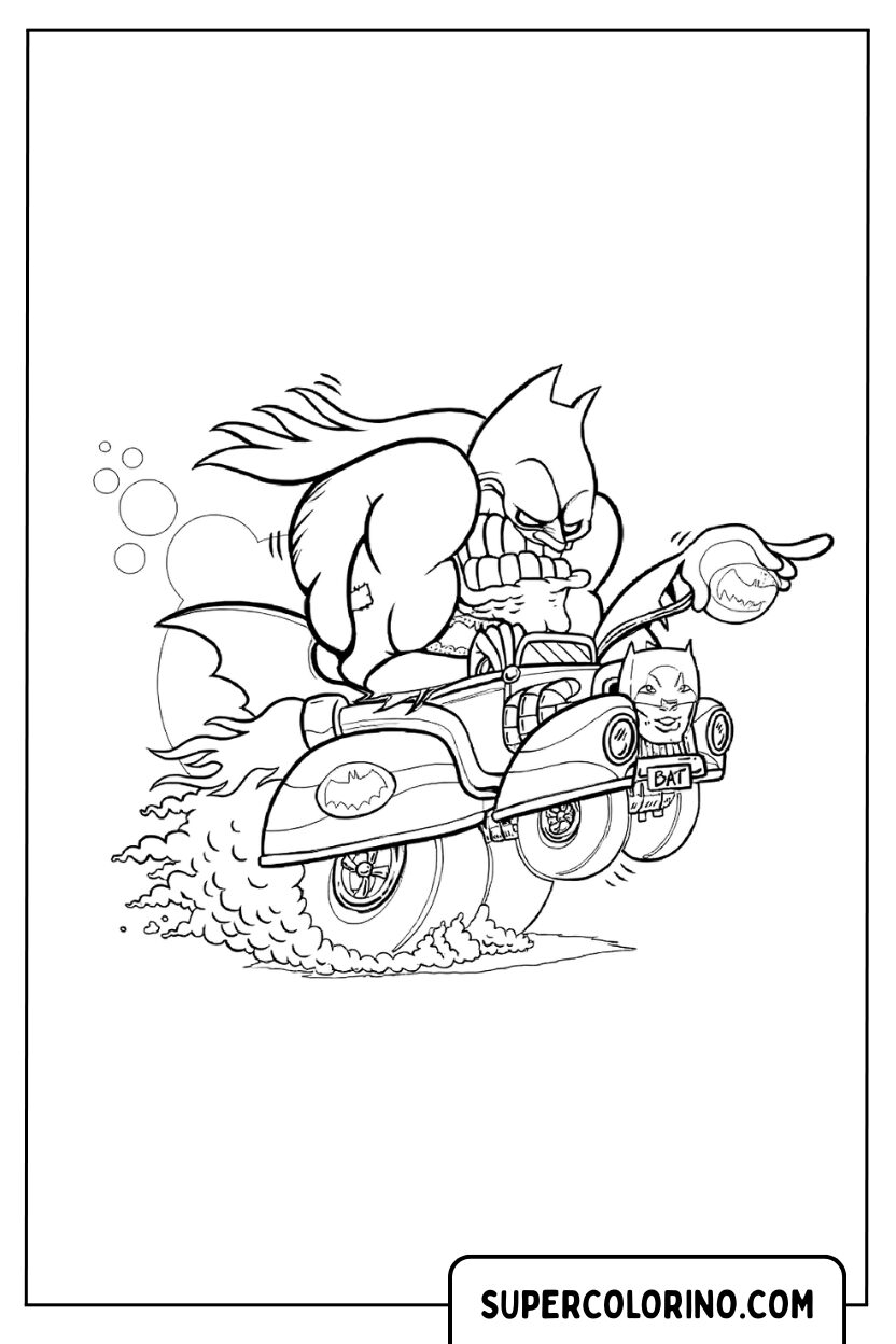 Fantastique Bat-Quad à colorier