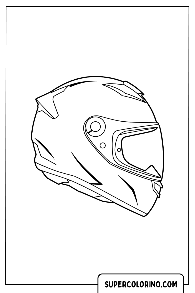 Coloriage casque de moto