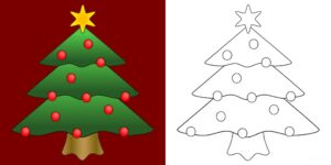 Weihnachtsbaum zum Ausmalen ft