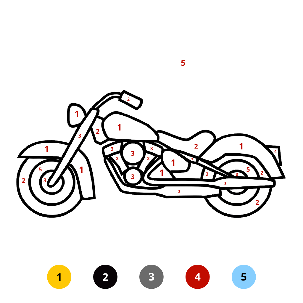 Couleur Moto super facile par numéro