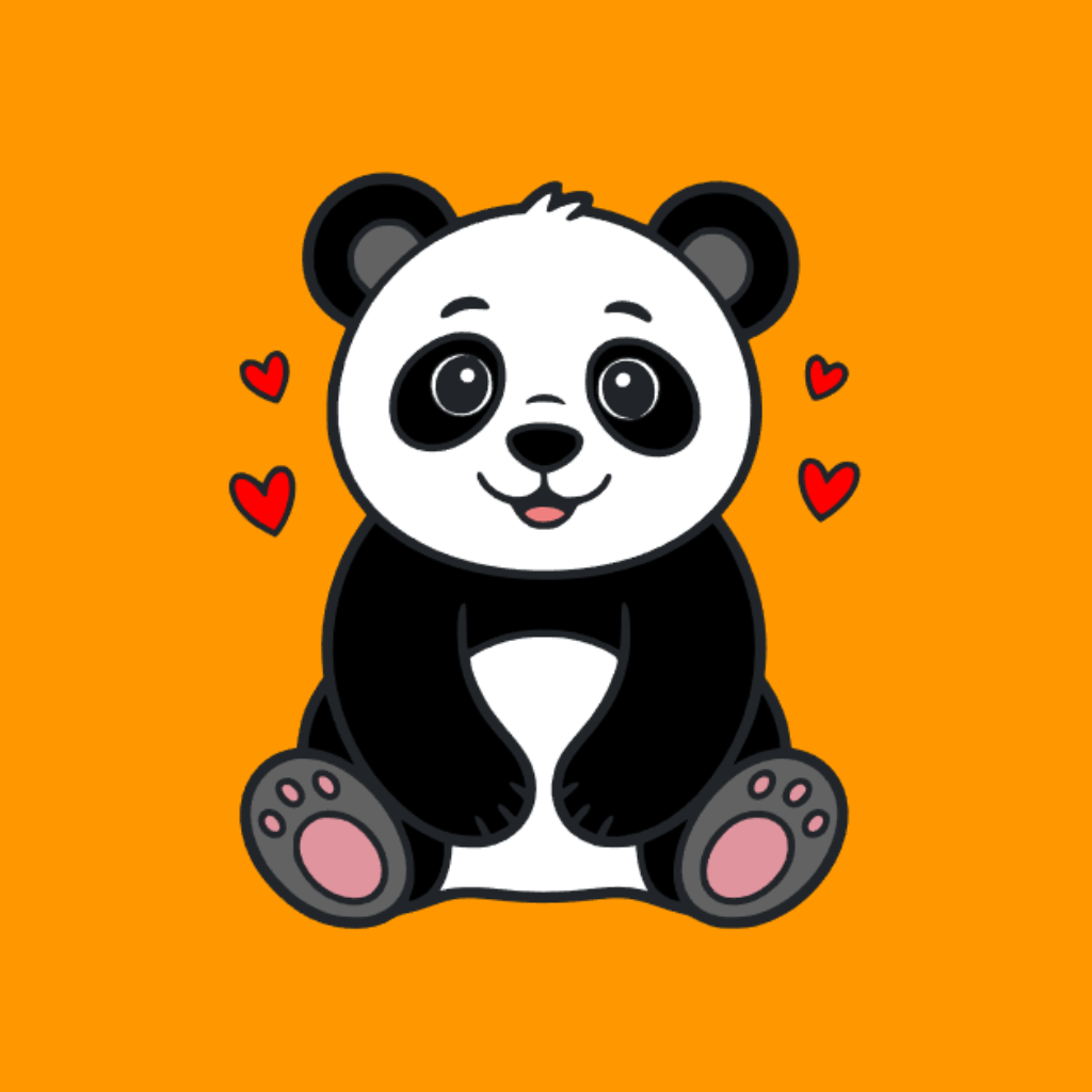 Coloriage par numéros d’un panda adorable