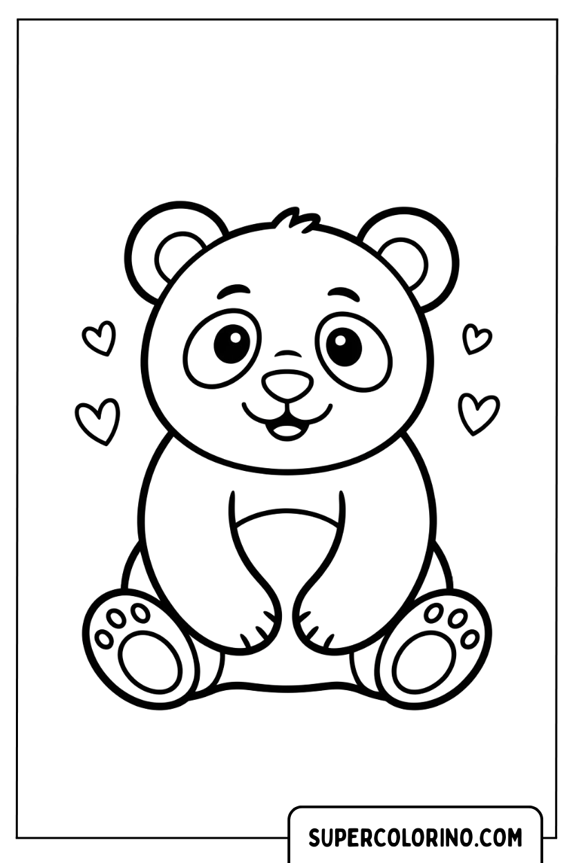 Disegno da colorare Panda cucciolo seduto