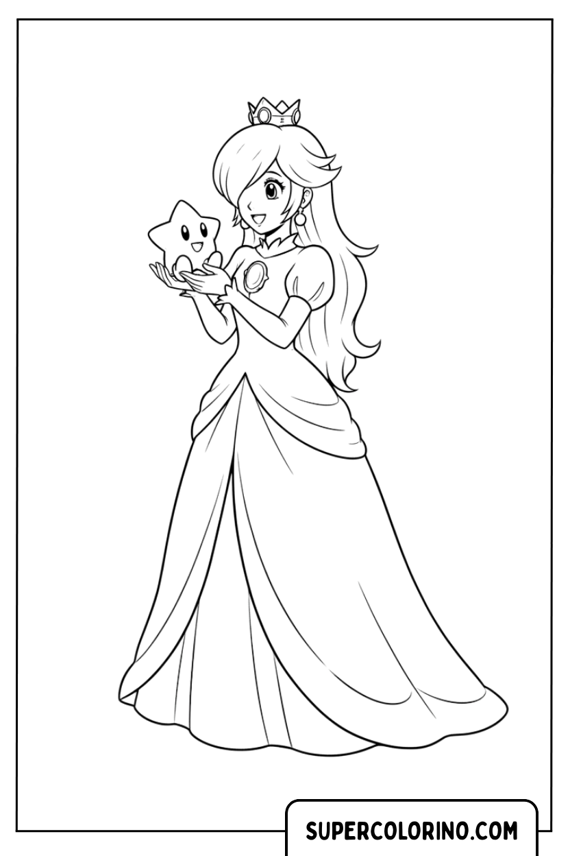 Kleurplaat Rosalina met het sterretje
