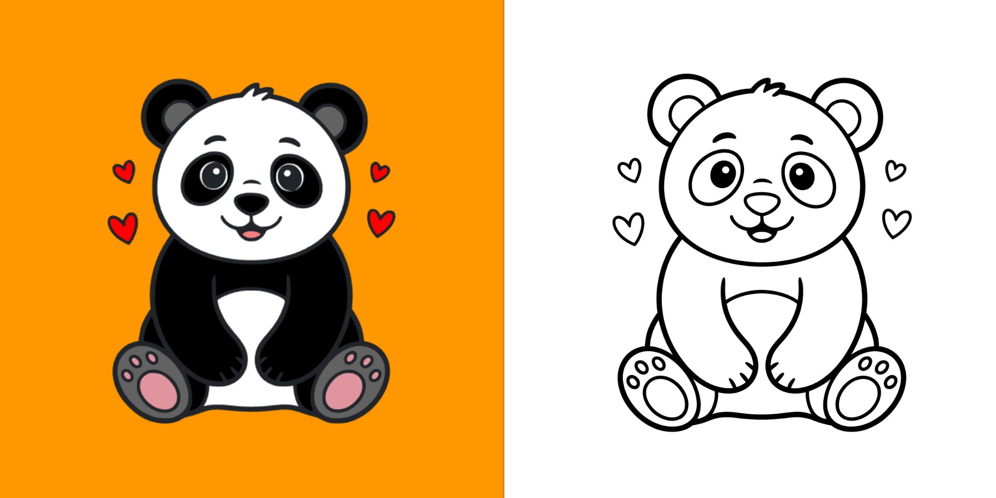 Panda da colorare ft